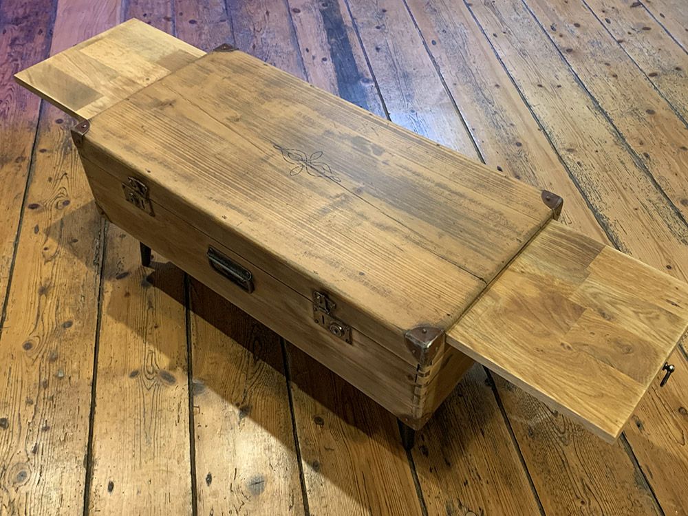 Transformation d'anciennes valises en bois : création de 2 rallonges en chêne